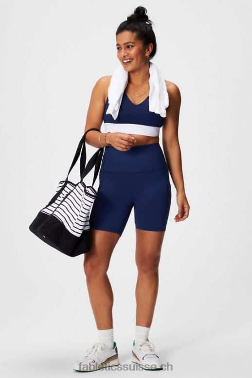 femmes on-the-go powerhold ultra hw 6\'\' court B0B6R391 daisy field check/deep navy Fabletics