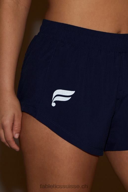 femmes pleine vitesse mi-hauteur course courte B0B6R458 bleu marine/logo réfléchissant Fabletics