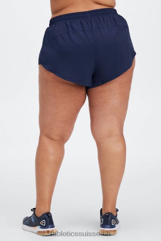 femmes pleine vitesse mi-hauteur course courte B0B6R459 bleu marine/logo réfléchissant Fabletics