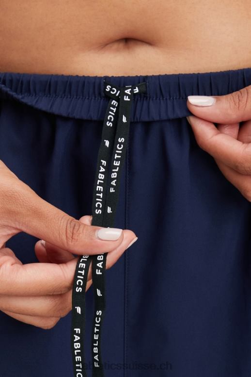 femmes pleine vitesse mi-hauteur course courte B0B6R459 bleu marine/logo réfléchissant Fabletics