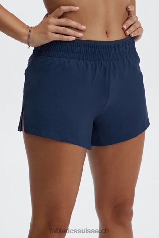 femmes respirant taille mi-haute B0B6R272 bleu marine profond/argent réfléchissant Fabletics