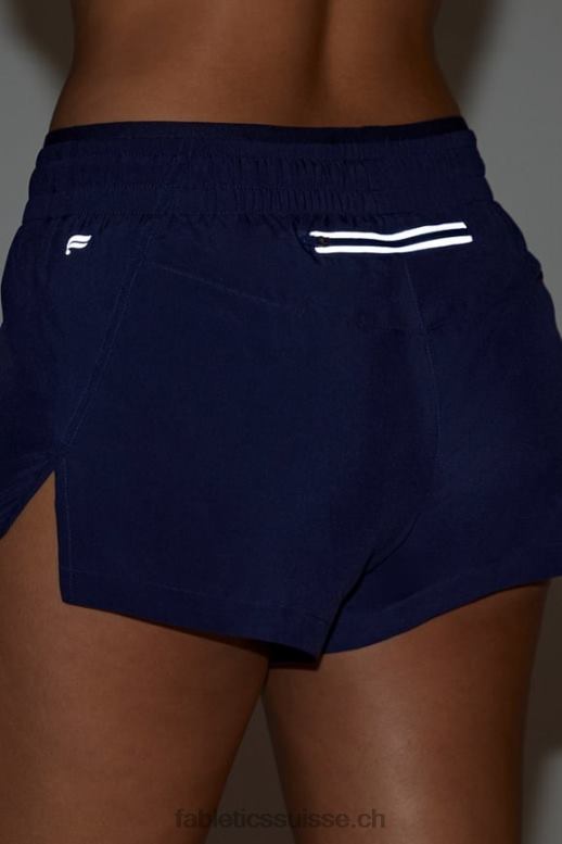 femmes respirant taille mi-haute B0B6R272 bleu marine profond/argent réfléchissant Fabletics