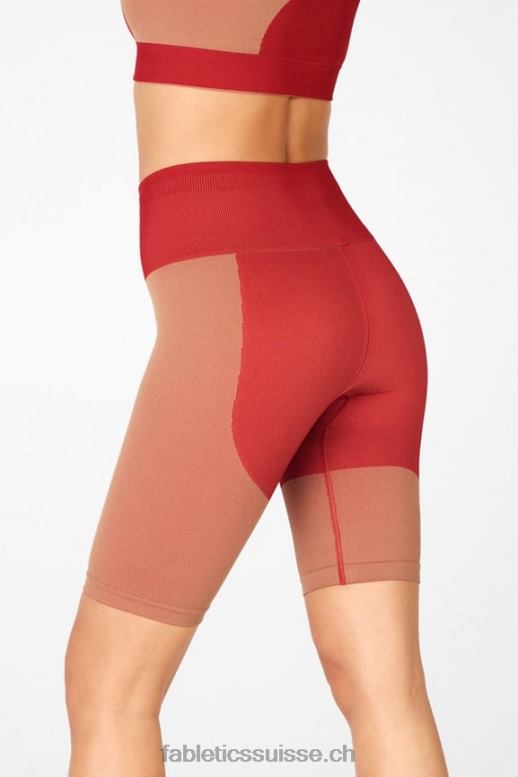 femmes short bloc à taille haute sans coutures B0B6R534 haute rouge/érable Fabletics