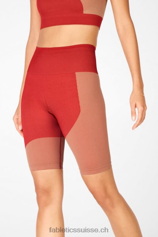 femmes short bloc à taille haute sans coutures B0B6R534 haute rouge/érable Fabletics