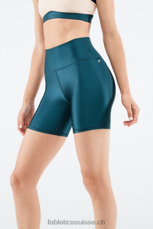 femmes short brillant taille haute 6\" B0B6R539 noir petit marbré/zeste Fabletics