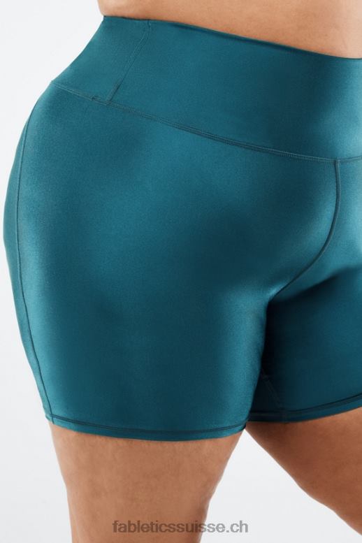 femmes short brillant taille haute 6\" B0B6R540 noir petit marbré/zeste Fabletics