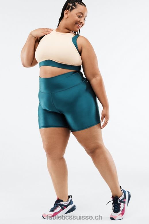 femmes short brillant taille haute 6\" B0B6R540 noir petit marbré/zeste Fabletics