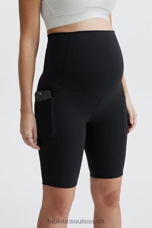 femmes short de maternité taille haute pureluxe 9'' B0B6R511 paillettes noires claires / tarte sucrée Fabletics