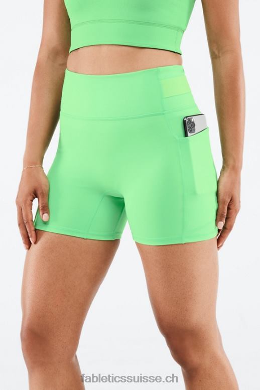 femmes short de poche motion365 taille haute 5\" B0B6R573 feuille de printemps/perruche Fabletics
