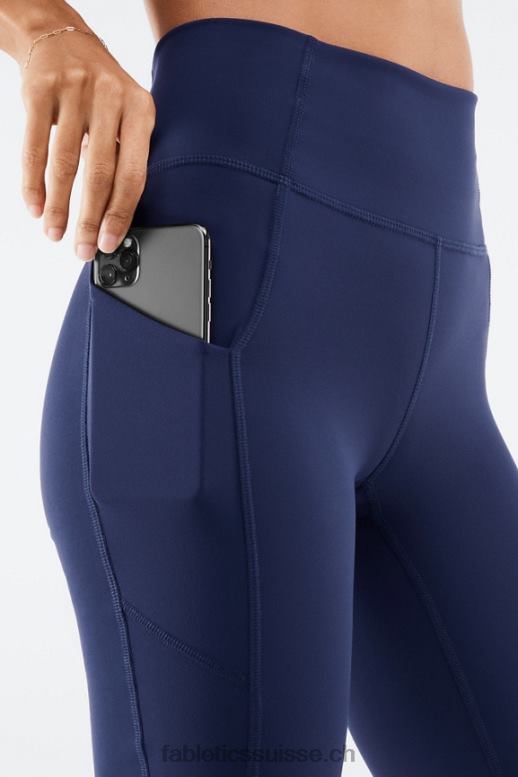 femmes short de poche taille haute oasis 9\" B0B6R523 lilas givré/basilic Fabletics