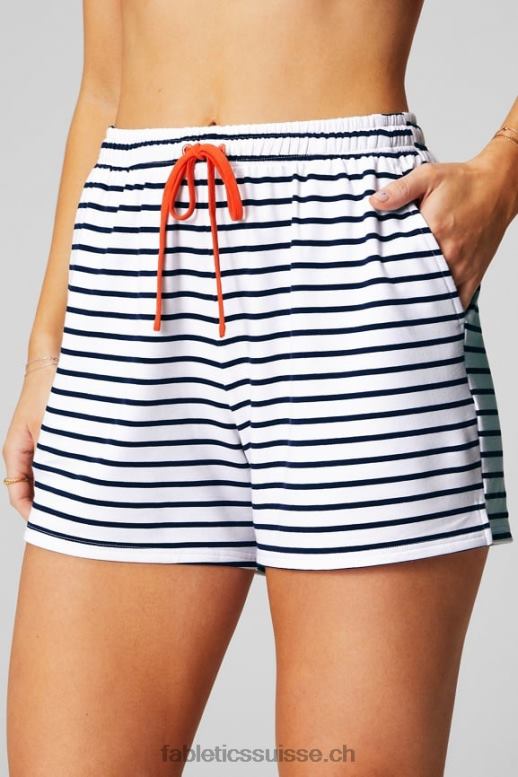 femmes short de survêtement en tissu éponge de luxe B0B6R451 rayure française/orange passion Fabletics