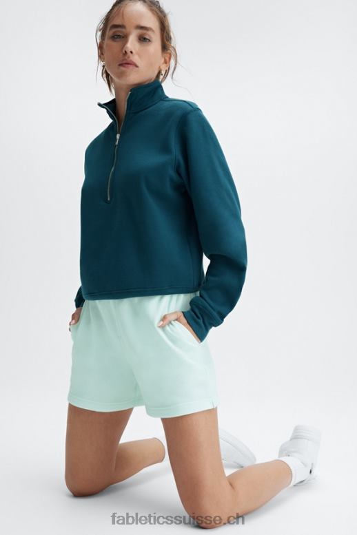 femmes short de survêtement incontournable B0B6R423 jade foncé/heure d\'or/blanc Fabletics