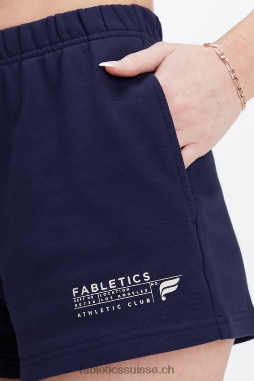 femmes short de survêtement slim léger B0B6R373 bleu marine profond/club athlétique Fabletics