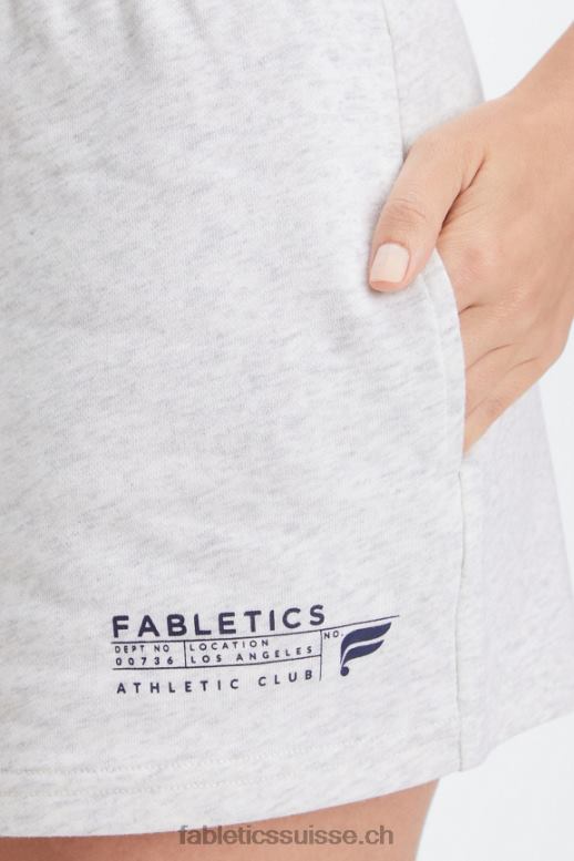 femmes short de survêtement slim léger B0B6R376 soft grey heather/athletic club Fabletics