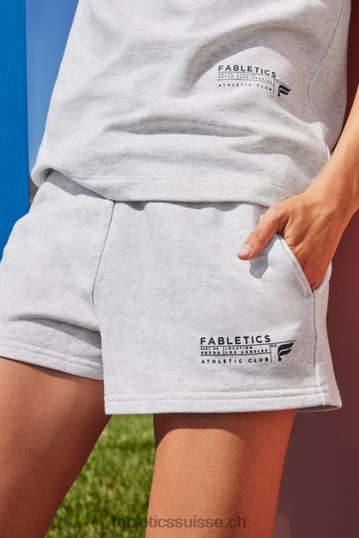 femmes short de survêtement slim léger B0B6R376 soft grey heather/athletic club Fabletics