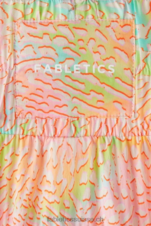 femmes short en nylon passepoilé à taille ultra haute B0B6R602 léopard corail/argent réfléchissant Fabletics