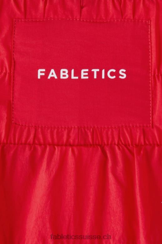 femmes short en nylon passepoilé à taille ultra haute B0B6R607 cerise classique/argent réfléchissant Fabletics