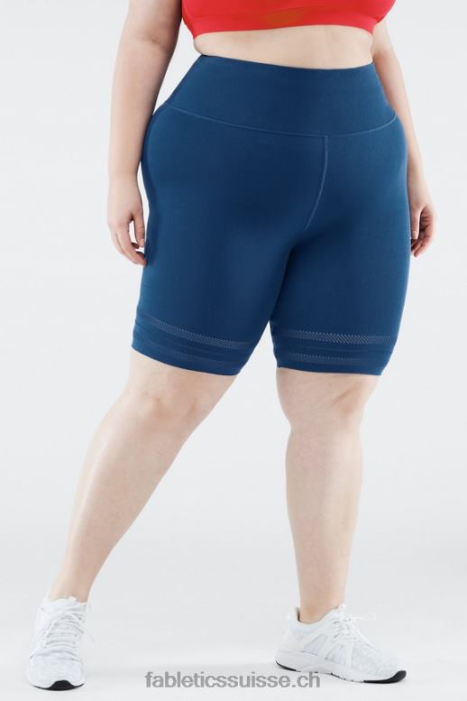 femmes short perforé à taille haute sculptknit B0B6R579 club floral/athlétique nouvelle vague Fabletics