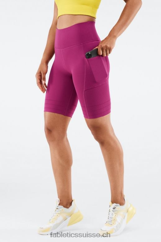femmes short à poche taille haute en maille sculpturale B0B6R544 noir/blanc classique Fabletics