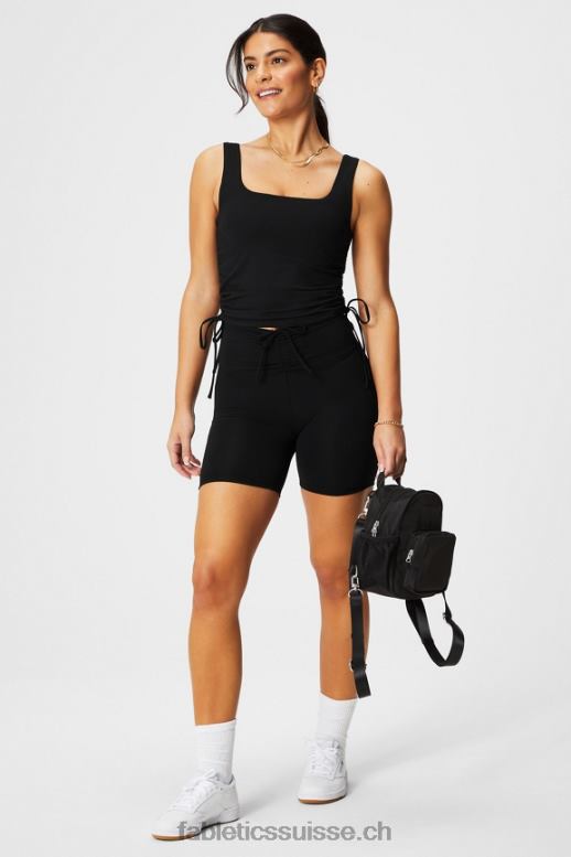 femmes short pureluxe taille ultra haute froncé 6\" B0B6R610 blanc classique/graphique Fabletics