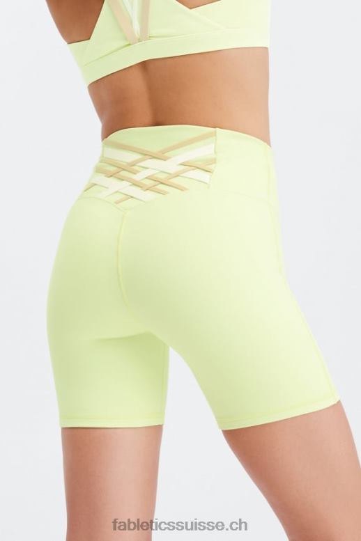femmes short taille haute boost powerhold 6'' B0B6R414 crème au citron/multi Fabletics