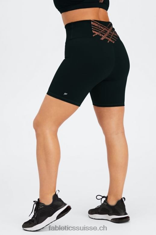 femmes short taille haute boost powerhold 6'' B0B6R418 leo ondulé noir/ocre brûlé Fabletics