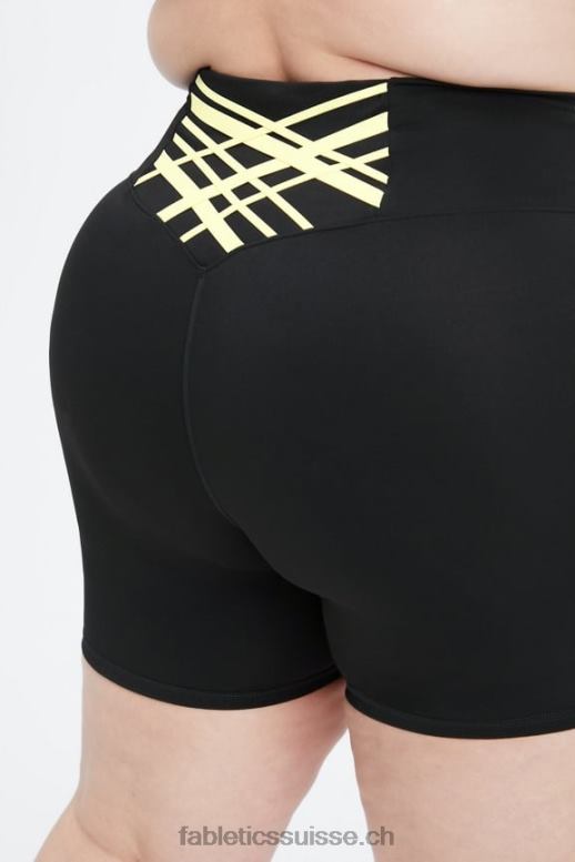 femmes short taille haute boost powerhold 6\'\' B0B6R422 crème noire/citron Fabletics