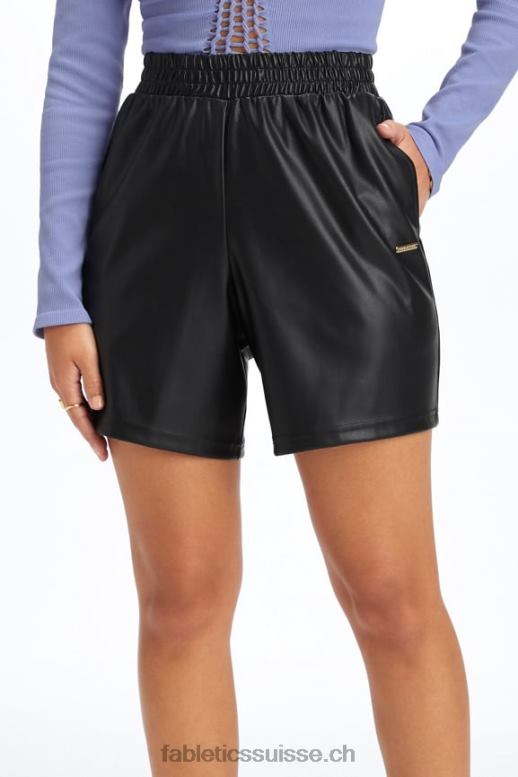 femmes short taille haute en cuir vegan B0B6R356 évasion d'île/marine profonde Fabletics