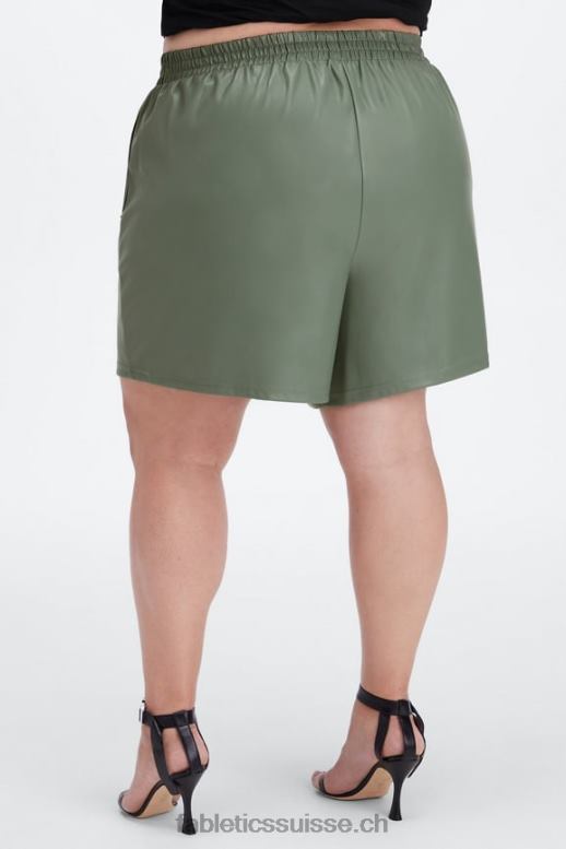femmes short taille haute en cuir vegan B0B6R358 coup de zèbre au babeurre / babeurre Fabletics