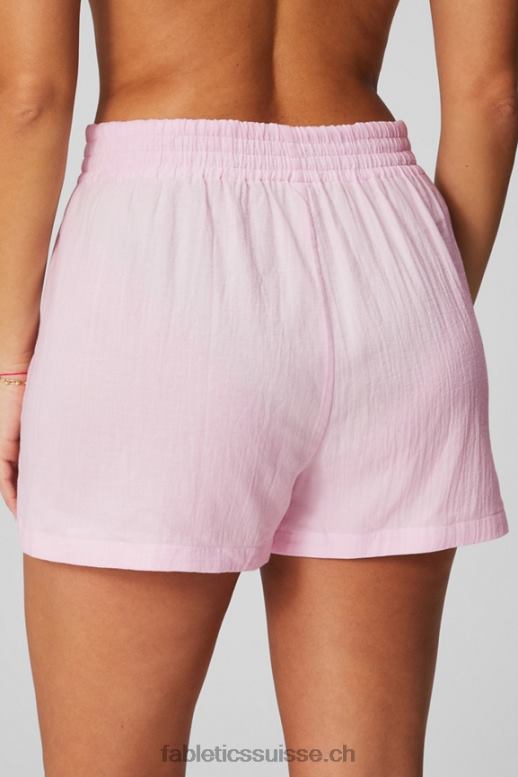 femmes short taille haute en voile de coton B0B6R246 noir/écorce de saule Fabletics