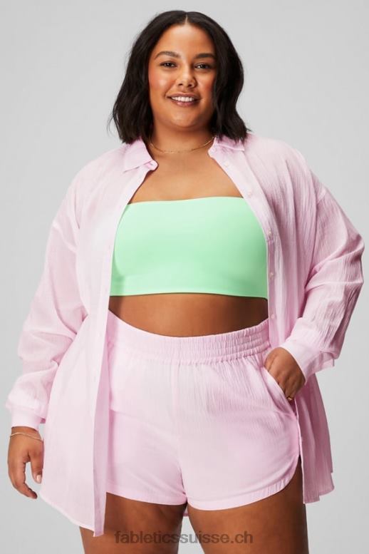 femmes short taille haute en voile de coton B0B6R247 coque souple/logo réfléchissant Fabletics