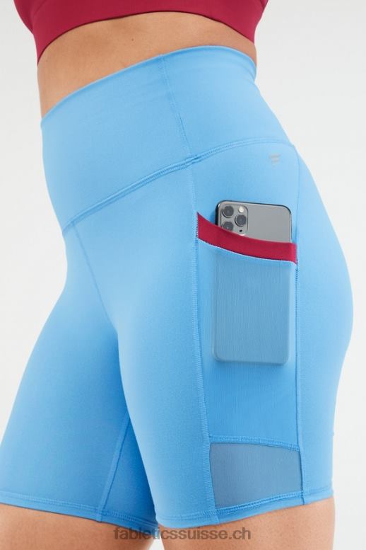 femmes short taille ultra haute 7\" on-the-go B0B6R553 surf bleu/cerise éclatée Fabletics