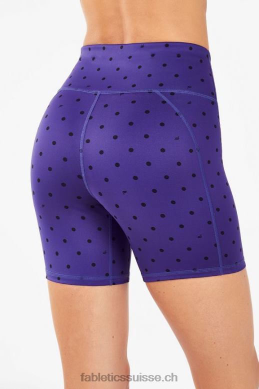 femmes short ultracool imprimé taille haute B0B6R591 prune sucrée/pois noirs Fabletics