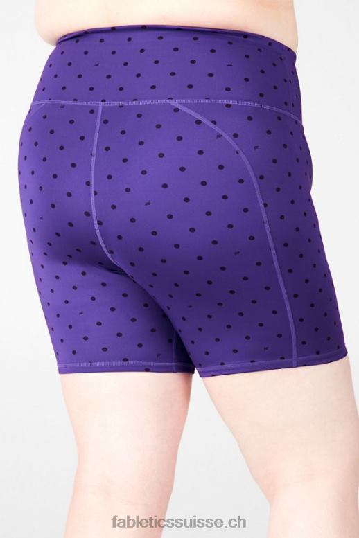 femmes short ultracool imprimé taille haute B0B6R592 prune sucrée/pois noirs Fabletics