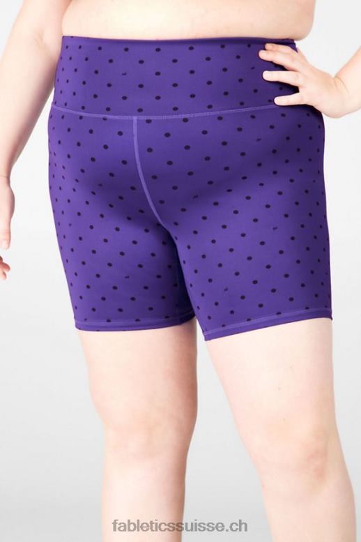 femmes short ultracool imprimé taille haute B0B6R592 prune sucrée/pois noirs Fabletics