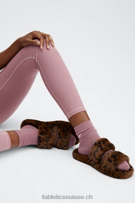 femmes pantoufle à bride ajustée B0B6R2963 léopard Fabletics