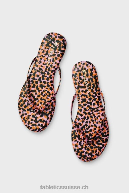 femmes sandale à enfiler B0B6R2933 taches de safari orange flash Fabletics