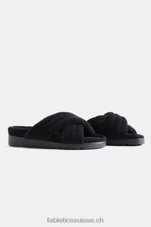femmes toboggan croisé en tissu éponge B0B6R2960 noir Fabletics