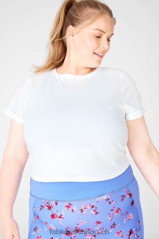 femmes T-shirt ajusté 100 % coton B0B6R2108 blanc Fabletics