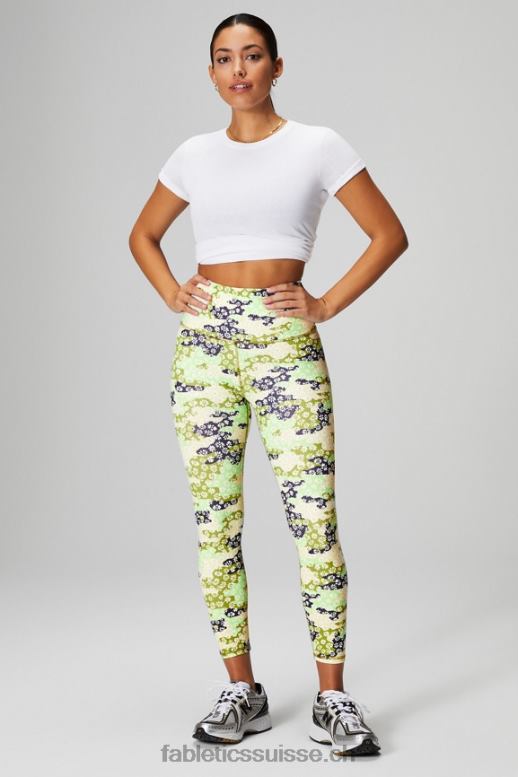 femmes T-shirt en jersey 100 % coton B0B6R1991 blanc classique/gris minéral Fabletics