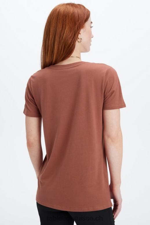 femmes T-shirt en jersey 100 % coton B0B6R1993 acajou Fabletics