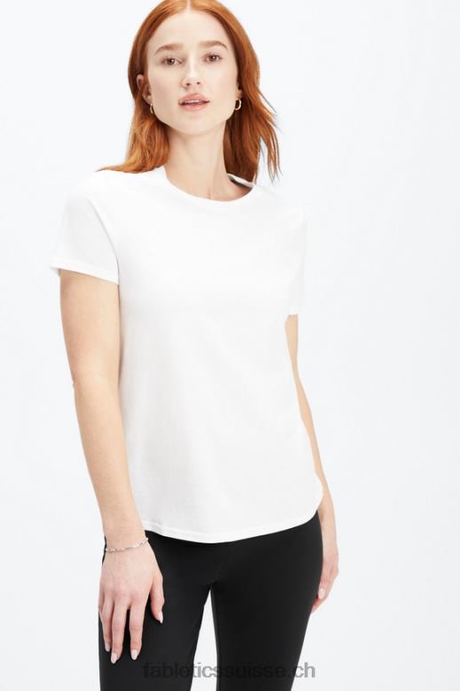 femmes T-shirt en jersey 100 % coton B0B6R1994 blanc brillant Fabletics