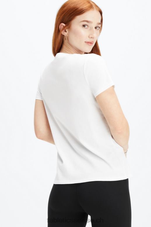 femmes T-shirt en jersey 100 % coton B0B6R1994 blanc brillant Fabletics