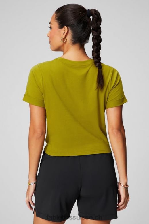femmes T-shirt torsadé devant 100 % coton B0B6R1943 oliveraie Fabletics