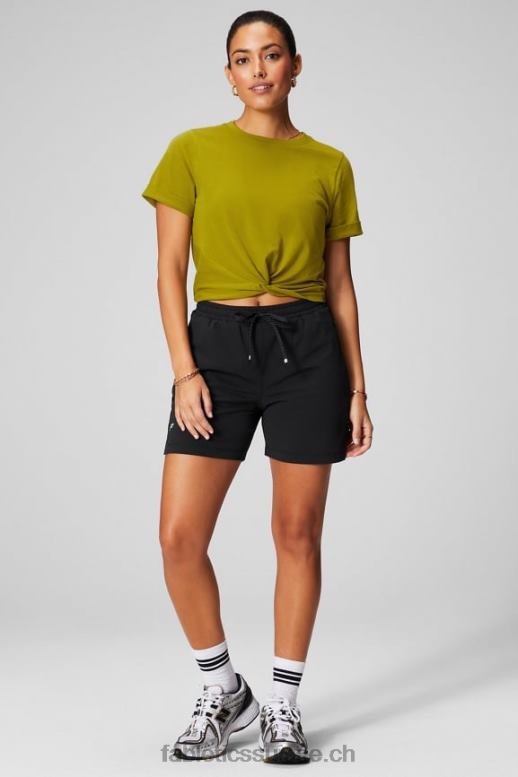 femmes T-shirt torsadé devant 100 % coton B0B6R1943 oliveraie Fabletics
