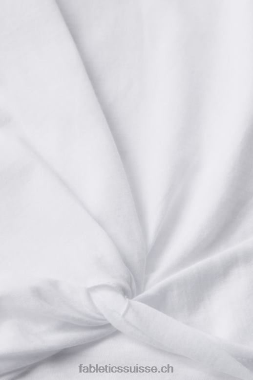 femmes T-shirt torsadé devant 100 % coton B0B6R1946 blanc classique Fabletics