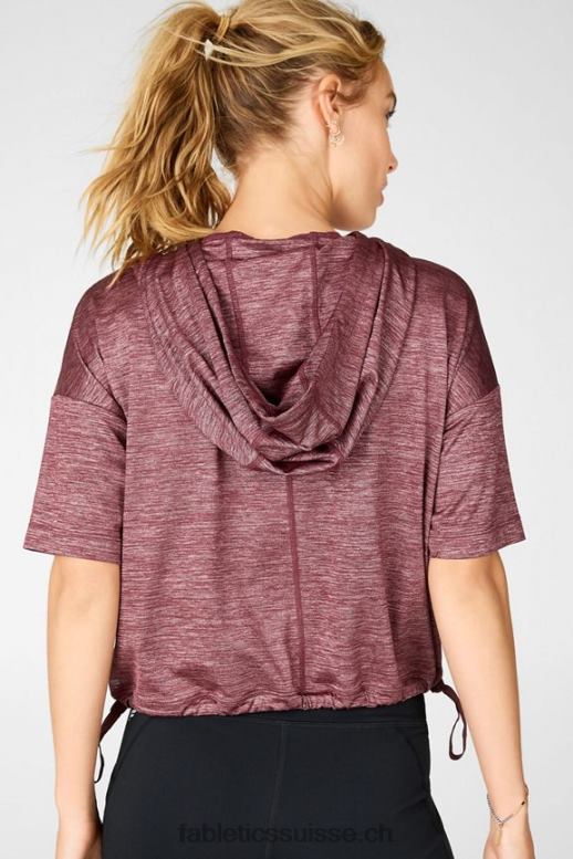 femmes bea sweat à capuche à manches courtes B0B6R2110 bruyère rouille Fabletics