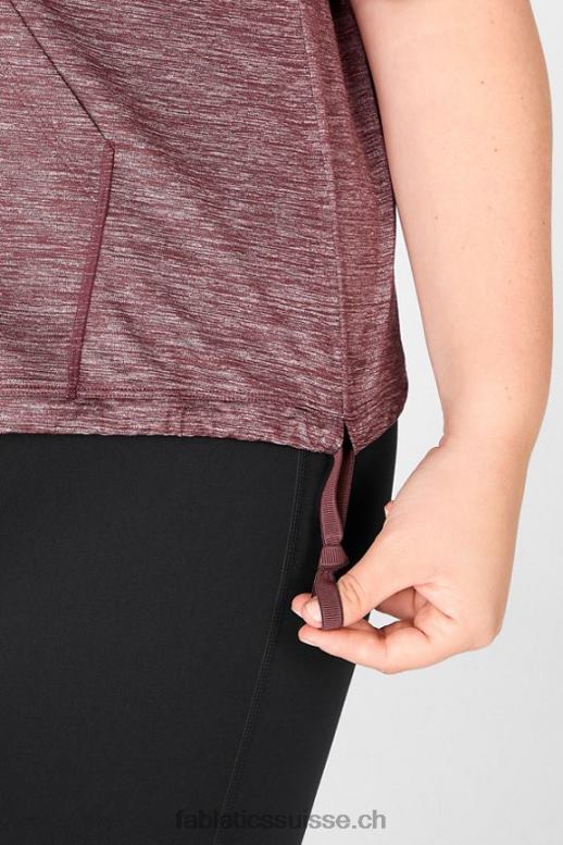 femmes bea sweat à capuche à manches courtes B0B6R2111 bruyère rouille Fabletics