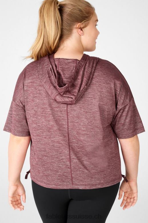 femmes bea sweat à capuche à manches courtes B0B6R2111 bruyère rouille Fabletics