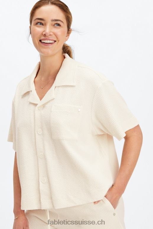 femmes bouton carré en maille froissée B0B6R2024 aigrette Fabletics